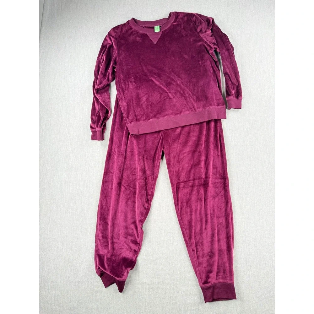 Honeydew Intimates Purple Velour Loungewear Set Sweatshirt Joggers XL